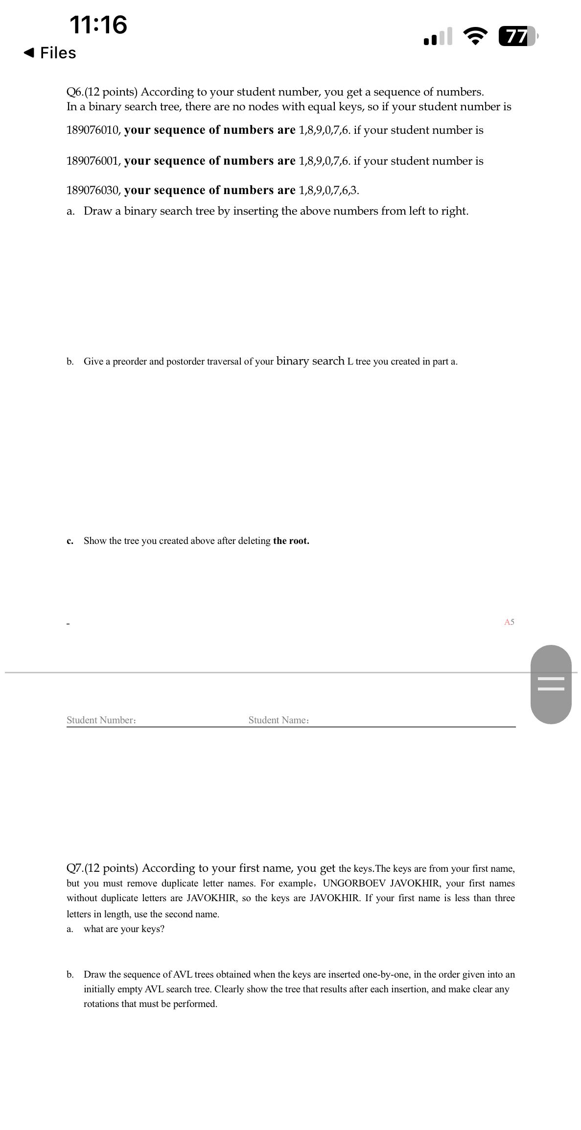  100% correct answer in data structure 