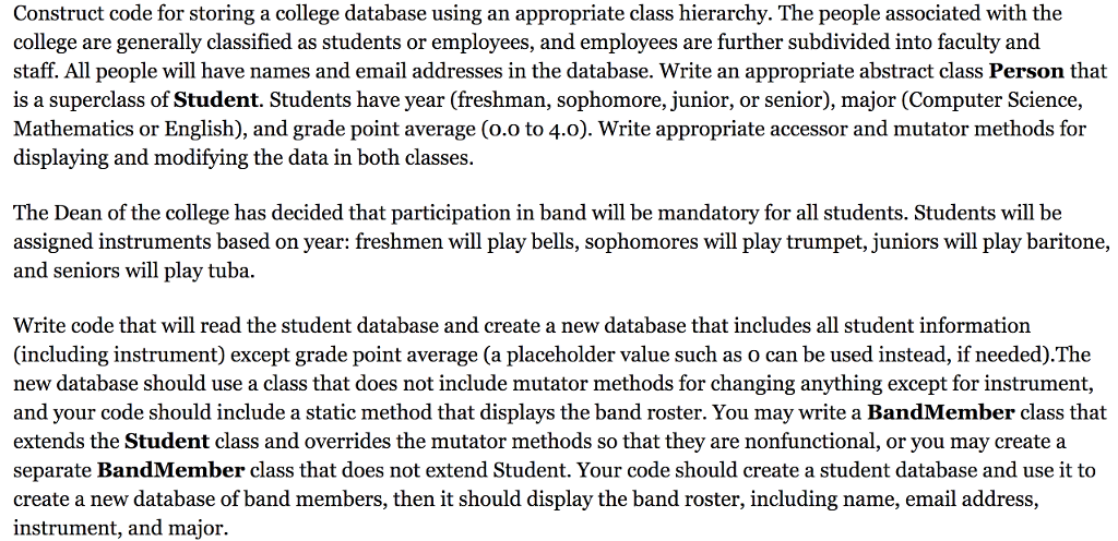 Please write this code in Java language. Construct code for storing