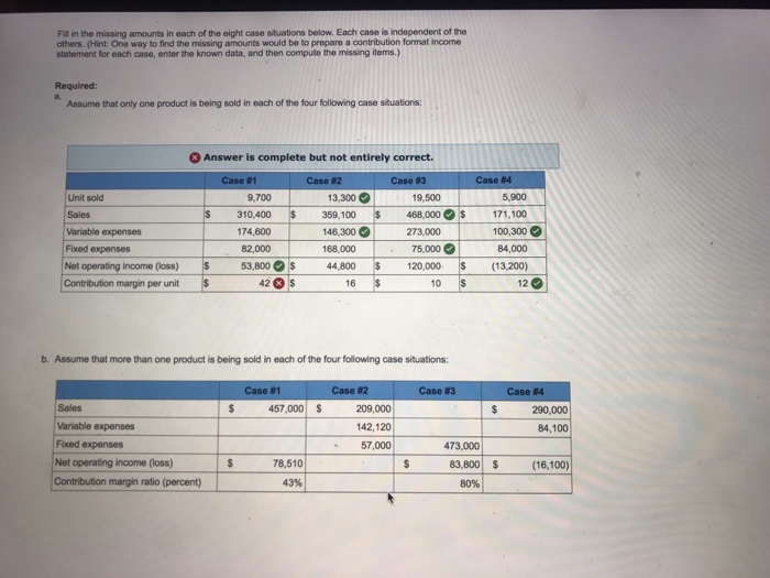  Please correct a and complete B Fill in the missing amounts