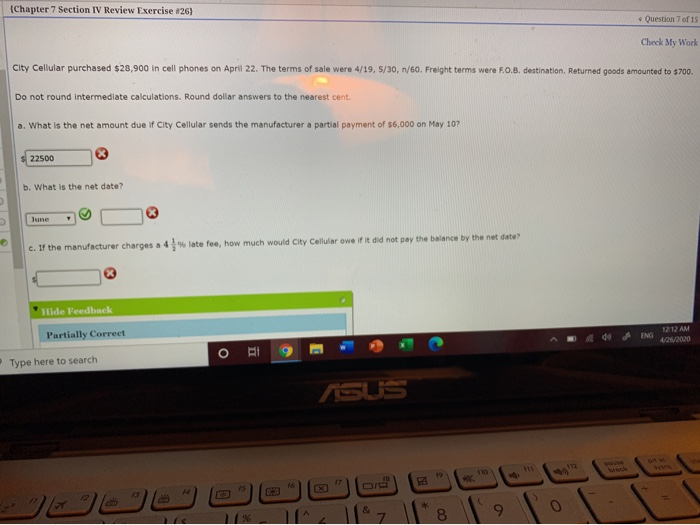  (Chapter 7 Section IV Review Exercise #26) Question 7 of 15