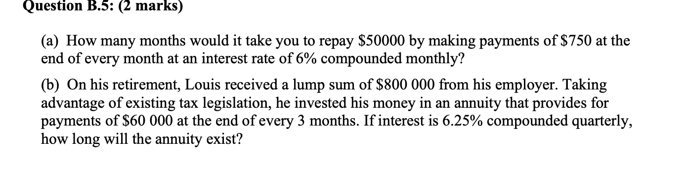  (a) How many months would it take you to repay $50000