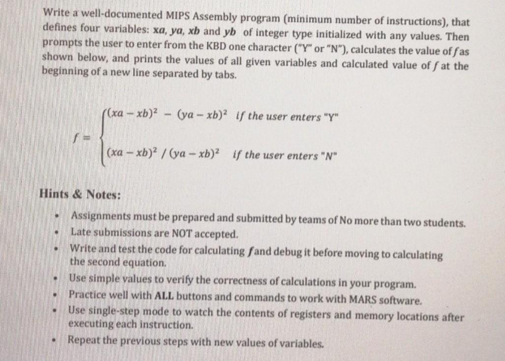 urgentt, pleasee reepllyy fasttt Write a well-documented MIPS Assembly program (minimum