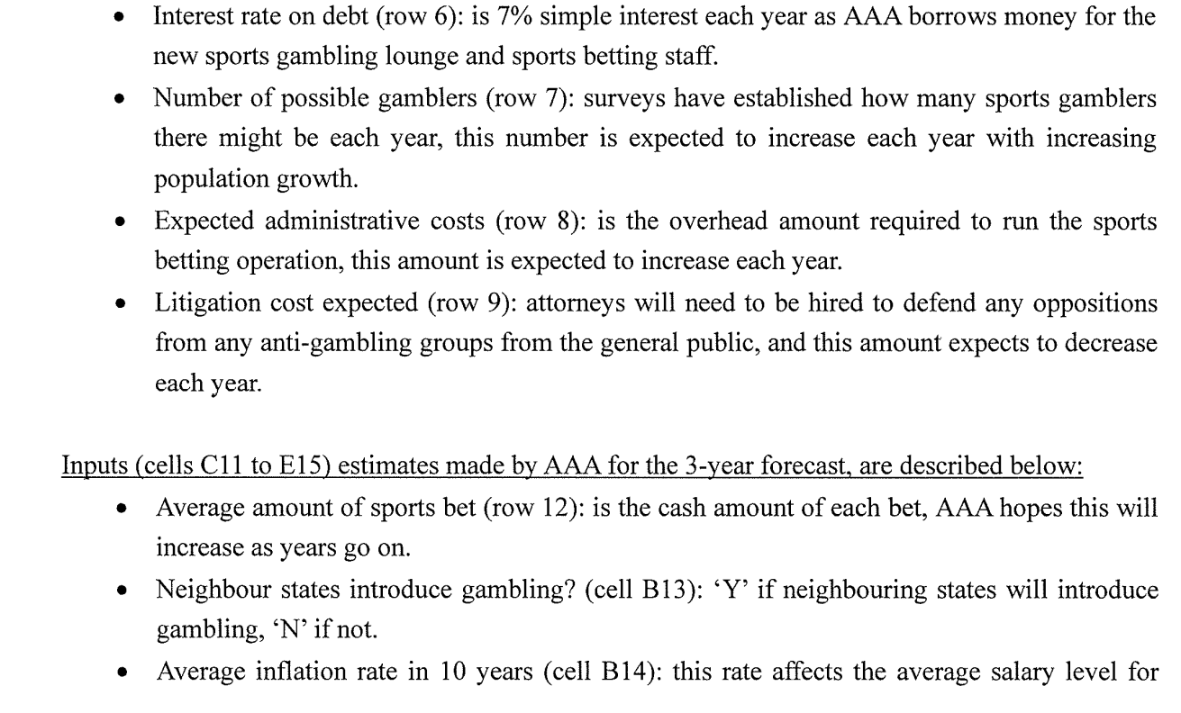 LITIGATION EXPECTED 10 11 INPUTS 12 AVERAGE AMOUNT OF SPORTS BET 13
