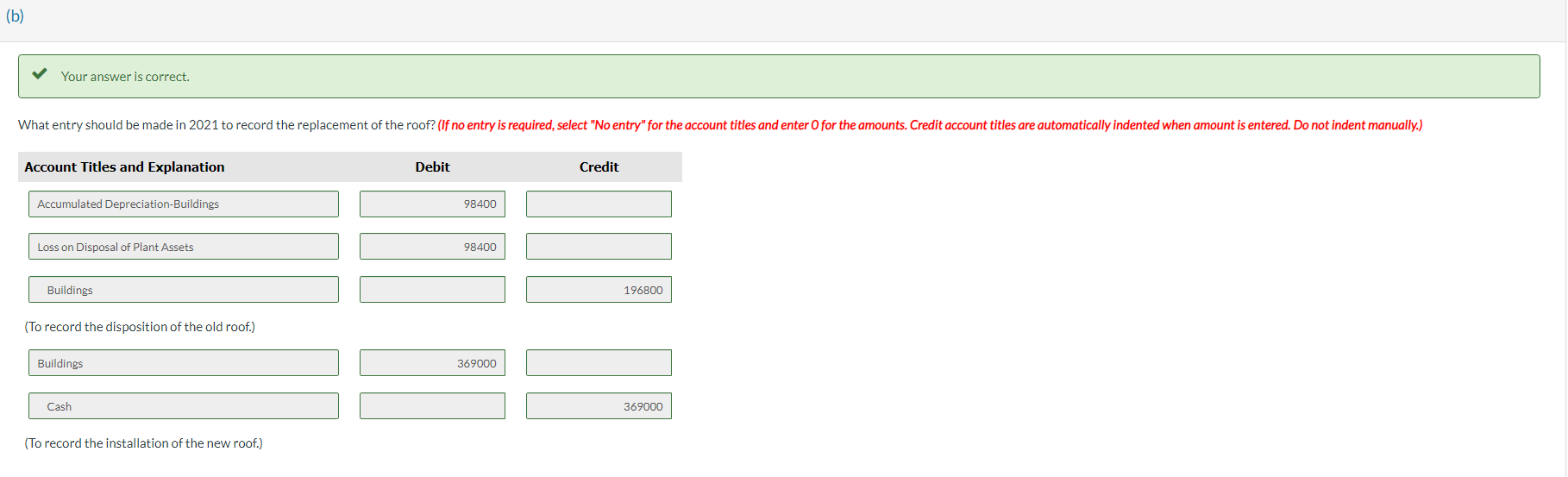 Entry No Entry Debit Credit 0 What amount of depreciation should be