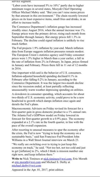 ofthe U.S. monetary policy in the last 10 years. 3. With the