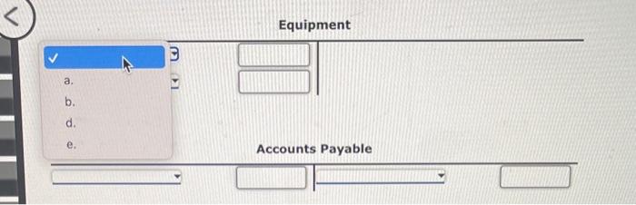 in the business, 56,000 . b. Bought equipment for cash, $500. c.