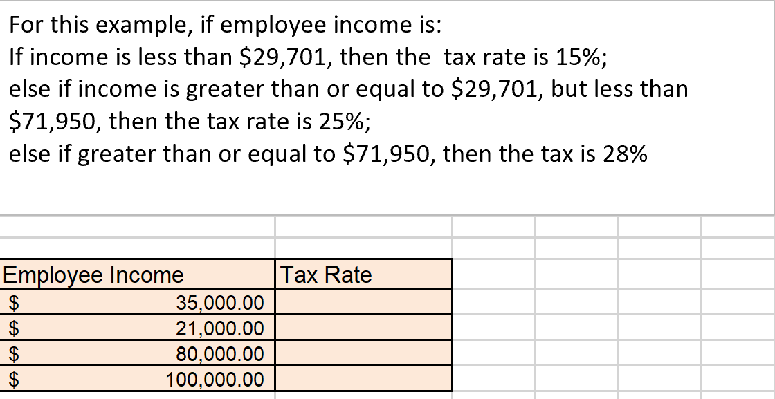 What would be the Excel IF Statement that would be inputted to