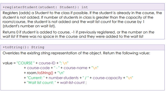 need can be found within the descriptions and UML diagram below. The