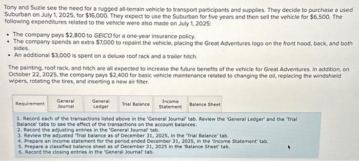 please help me with the 1-6 requirements for this question Tony and