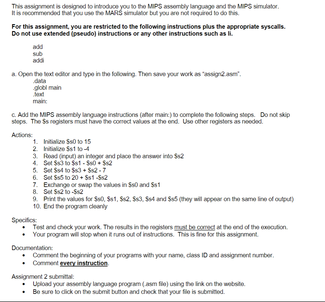 Please help and do not use pseudo instruction such as li/la/move, thanks!!
