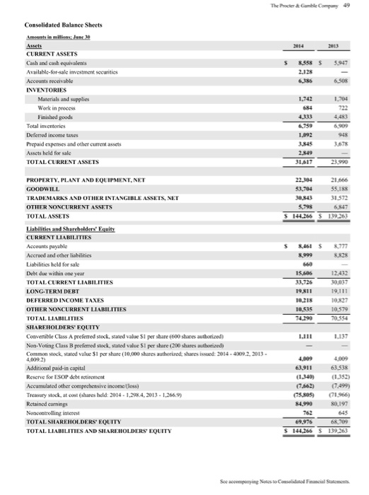  (a) What criteria does P&G use to classify "Cash and cash