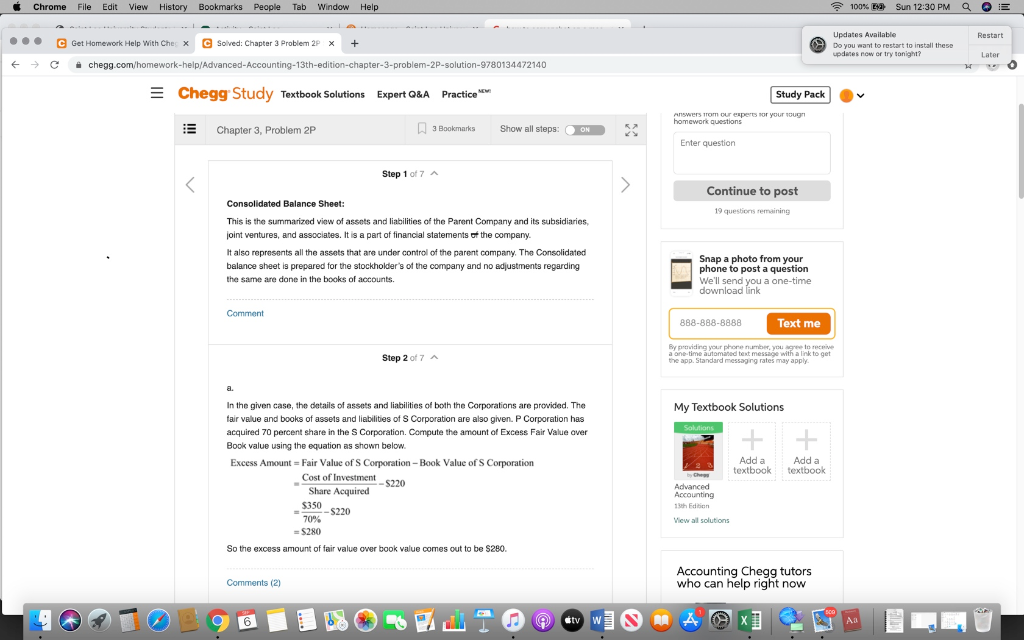 For Chapter 3, Problem 2, One of the first steps they determined