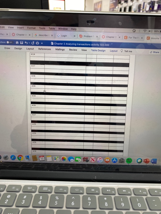 Analyzing transactions activity 103-300 References Mailings Review Table Design Layout Tell me