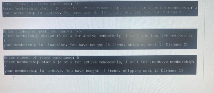 main.cpp. An online shop selling products calculates shipping charges on items purchased