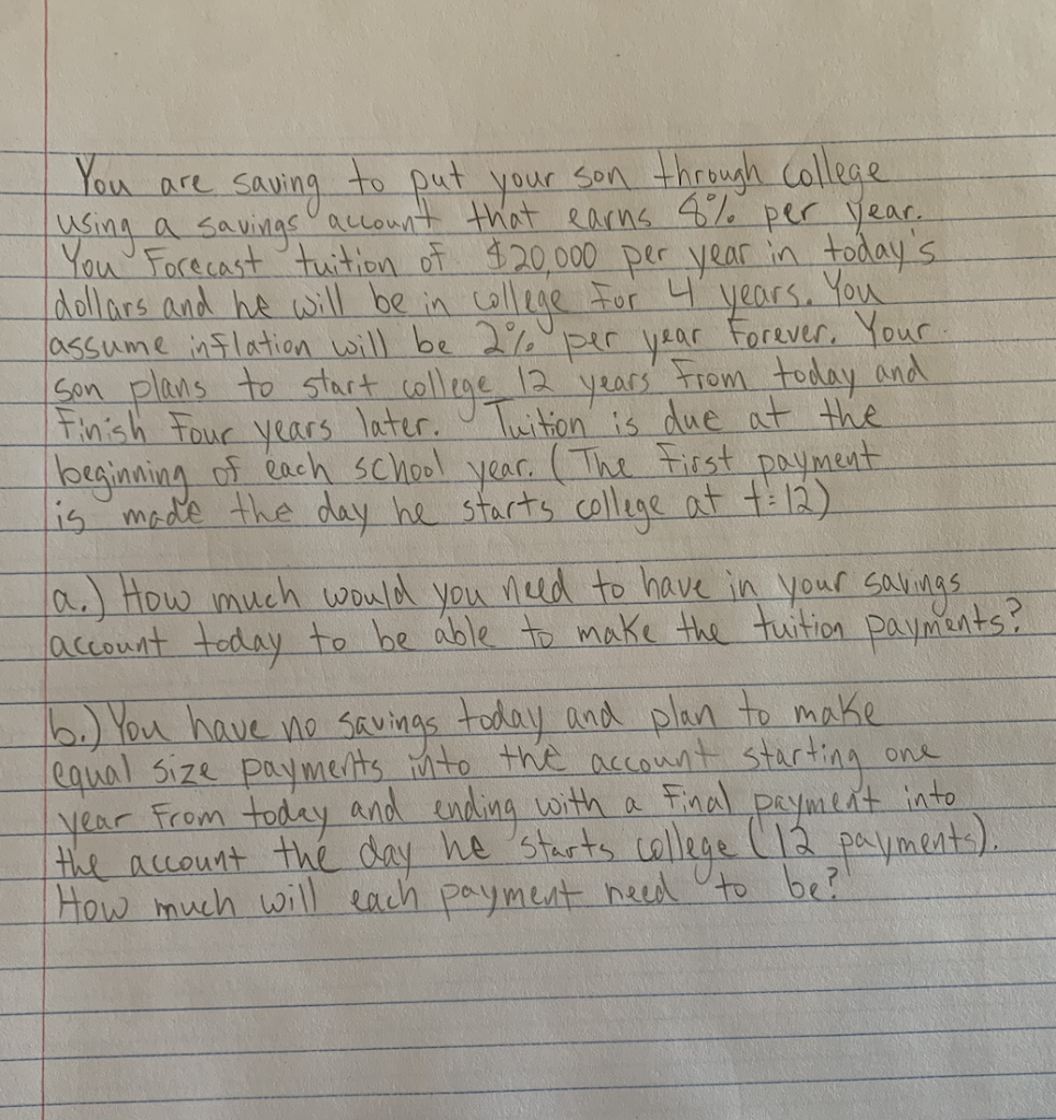  You are saving to put your son through college using a