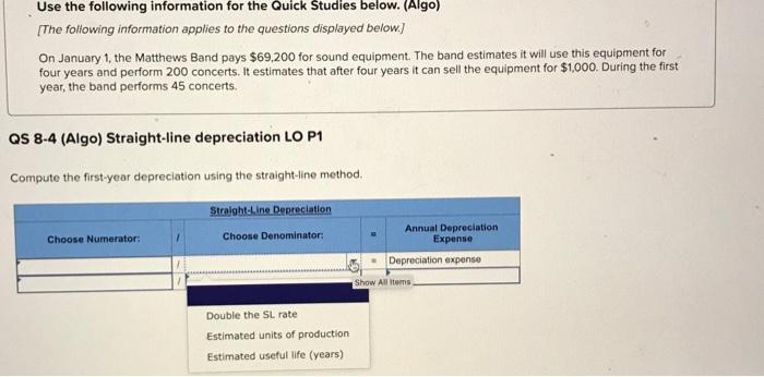 (Algo) [The following information applies to the questions displayed below] On January