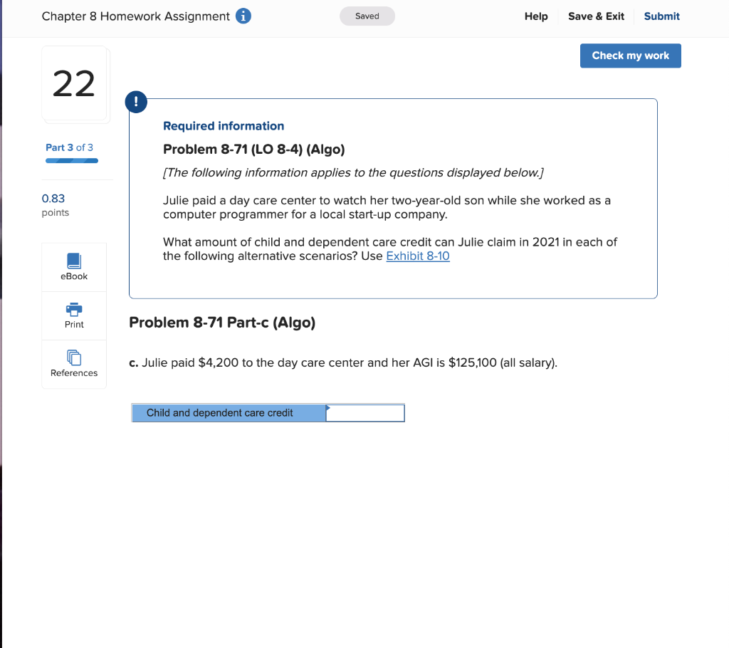 (LO 8-4) (Algo) [The following information applies to the questions displayed below.)