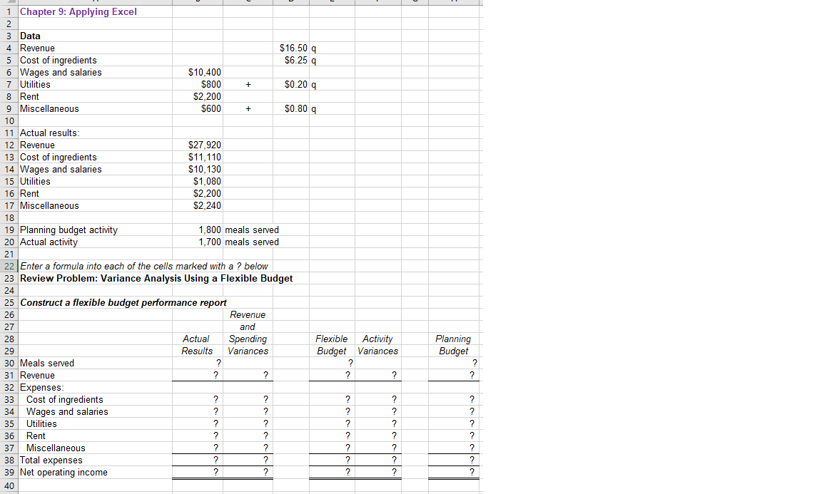  $6.259 + 1 Chapter 9: Applying Excel 2 3 Data 4