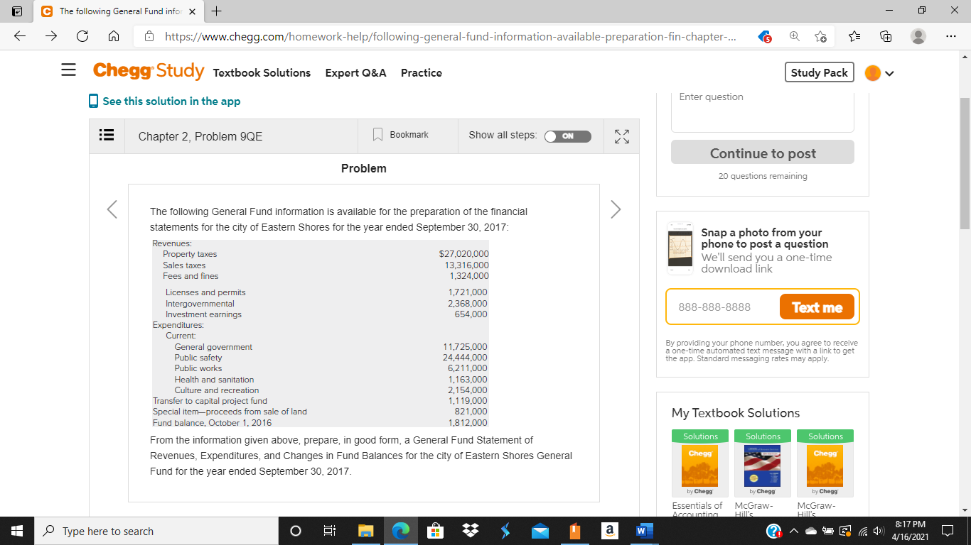  C The following General Fund info x + @ https://www.chegg.com/homework-help/following-general-fund-information-available-preparation-fin-chapter-... .
