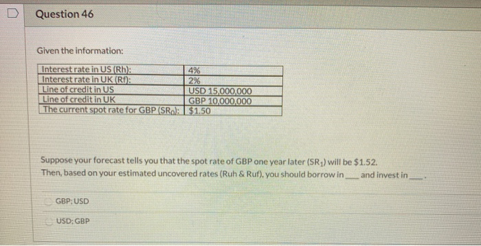  please help me. this 2 questions please please. Question 46 Given