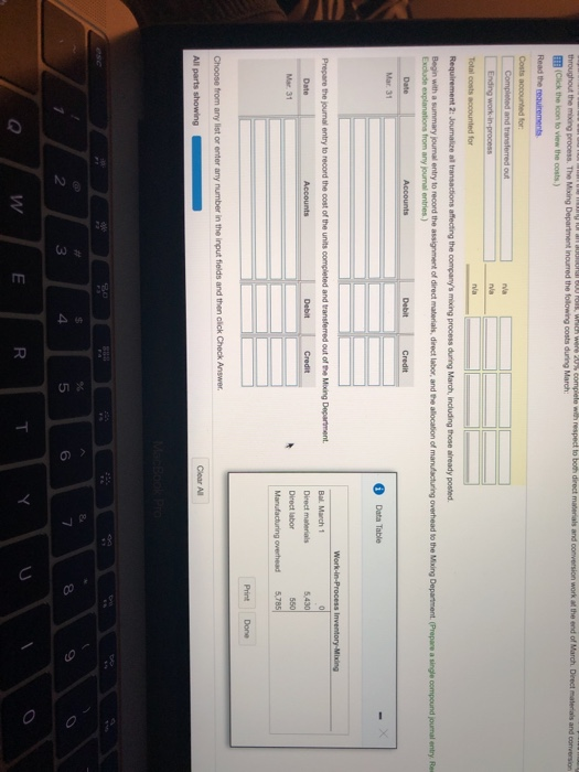 ofMong Deparment. Direct materials Print Done 2