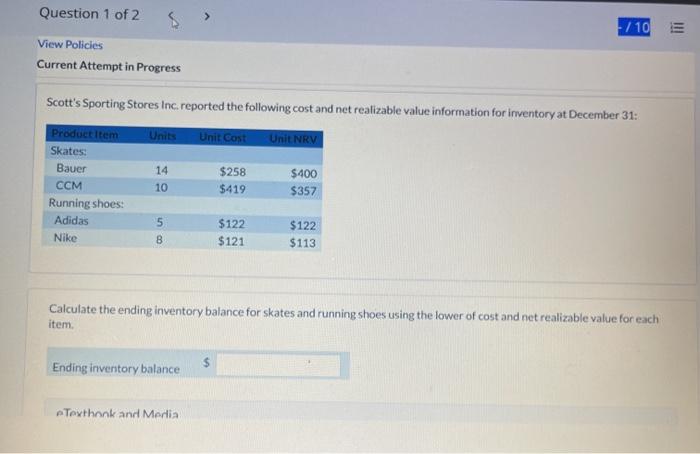 31, 2020 The two companies are competitors. Ending inventory, Dec 31, 2019