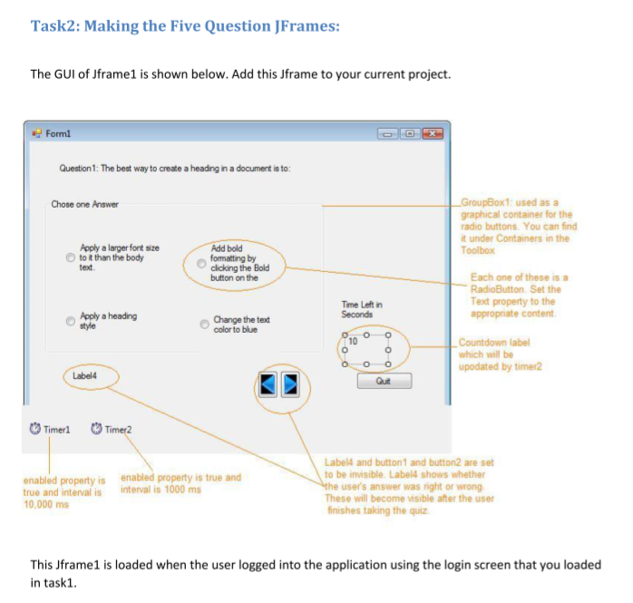 questions. Each question is on a separate form. The questions are of