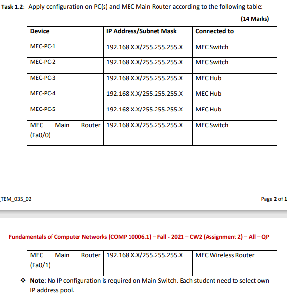 lab based report for task 2. Company hire you as Network administrator