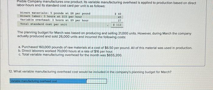 materials at a cost of $6.50 per pound. All of this material