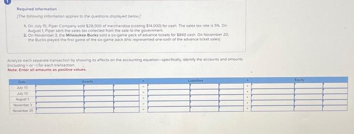 Could someone please help me with this homework question asap Required infermation