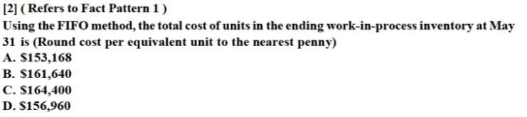 FIFO method, the total cost of units in the ending work-in-process inventory