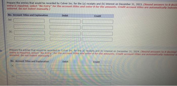 installments of $22,400 receivable each December 31. An assumed interest rate of