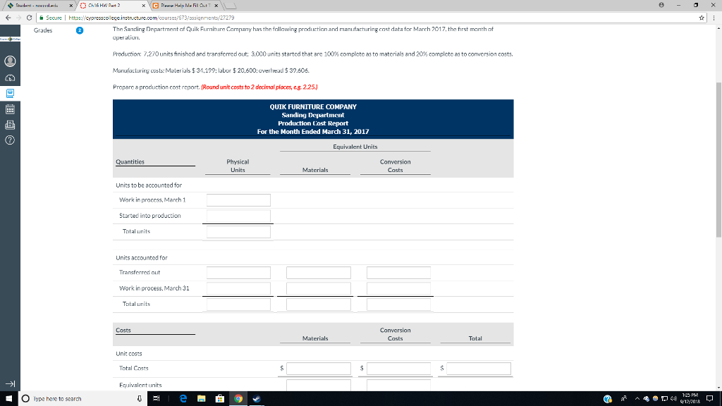 Please help me fill out the boxes below. The Sanding Department of