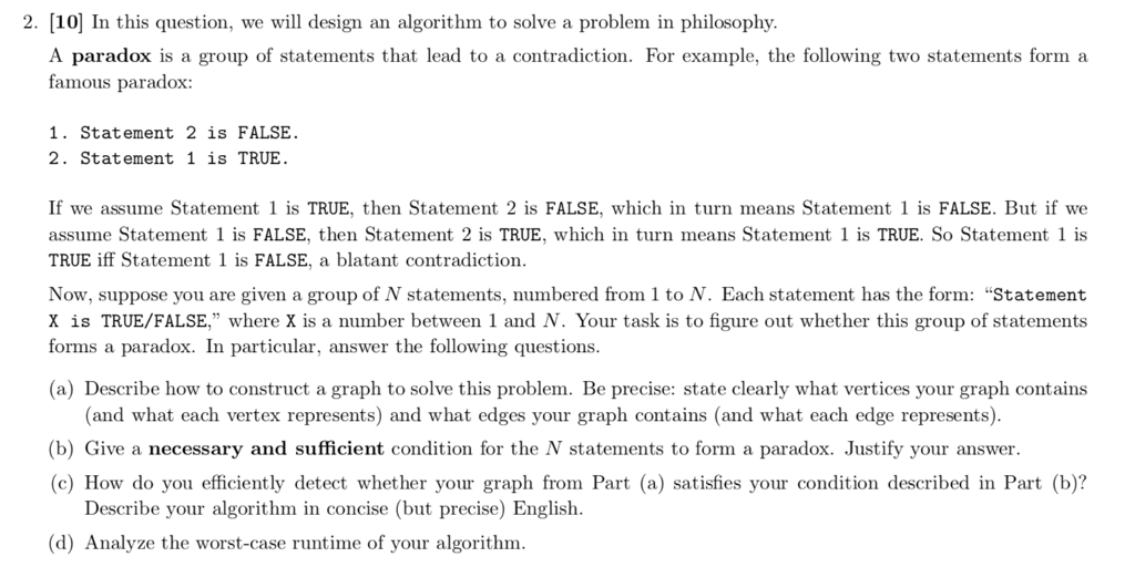 2. [10 In this question, we will design an algorithm to