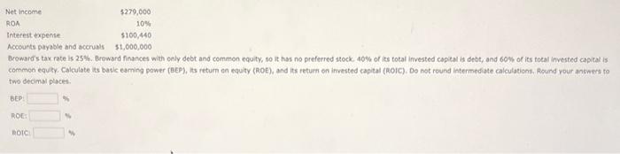  commen equity, Calculate is batic esming power (BEP), its return en