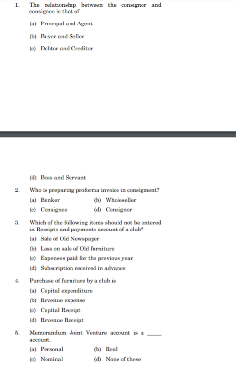 1. The relationship between the consignor and consignee is that of