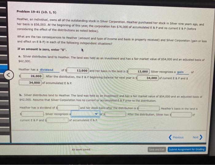  the drop downs for each question repeats as so: Problem 19-41