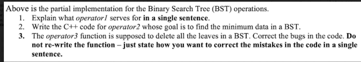 operations. 1. Explain what operatorl serves for in a single sentence. 2.