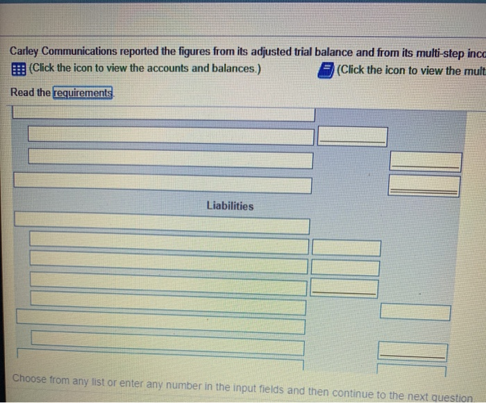 from its adjusted trial balance and from its multi-step |(Click the icon