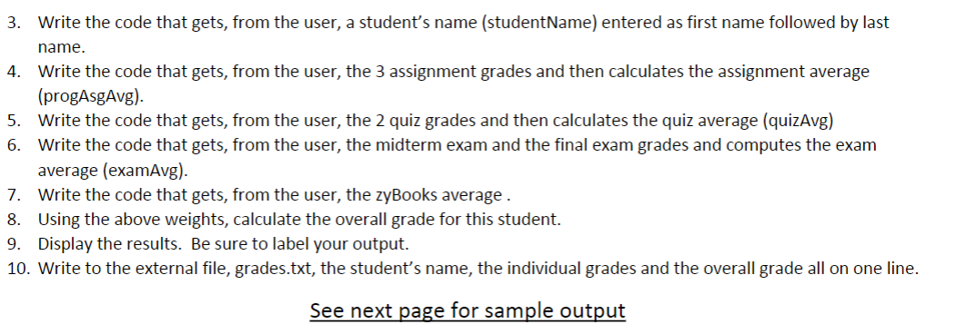 beginning of your program with the required declarations including what lines are