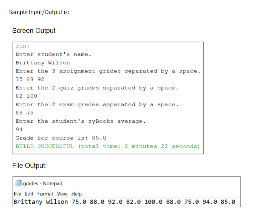 required f output. Enter this code into your .java file. 3. Write