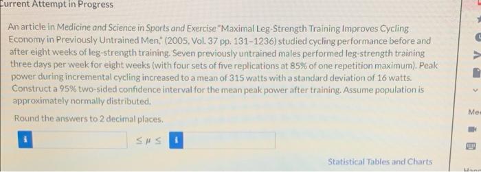  Current Attempt in Progress An article in Medicine and Science in