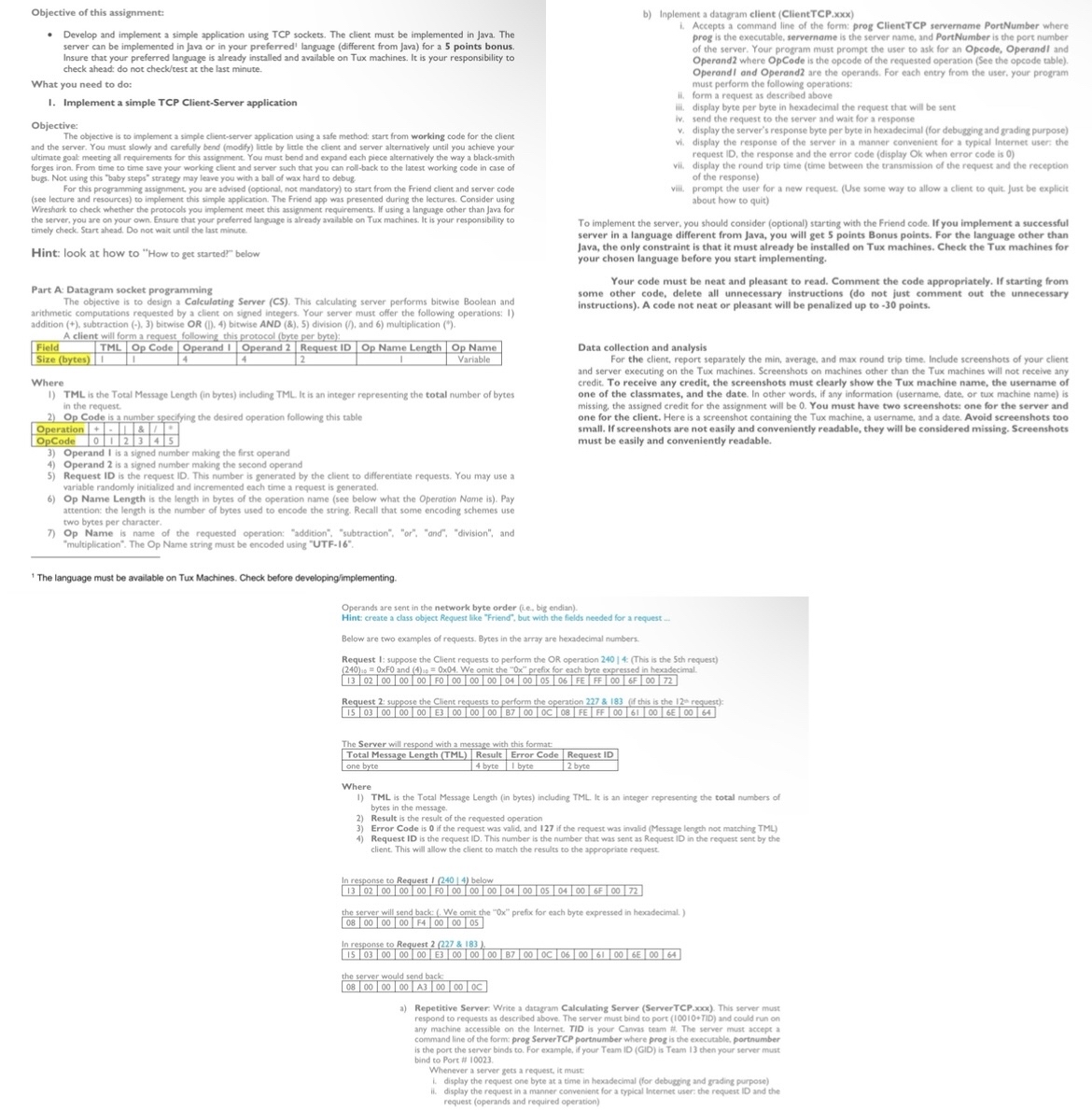  I need TCP server and client on Java. There needs to