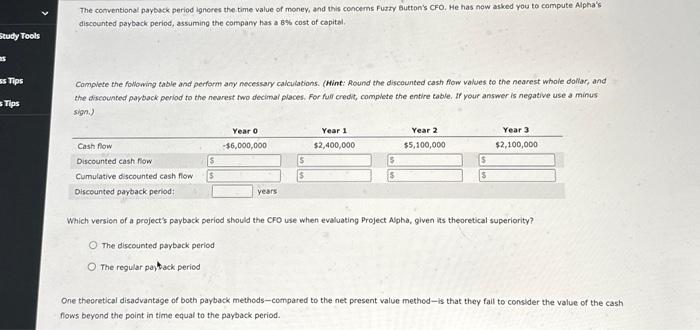 payback period that helps in their capital budgeting decisions. Fuzzy Button Clothing