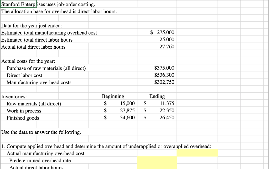 DETAIL EVERY ANSWER WITH THE EXCEL FORMULA TO SOLVE THE EQUATION -