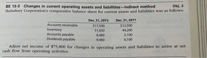Need correct usage of wording for starement BE 13-3 Changes in current