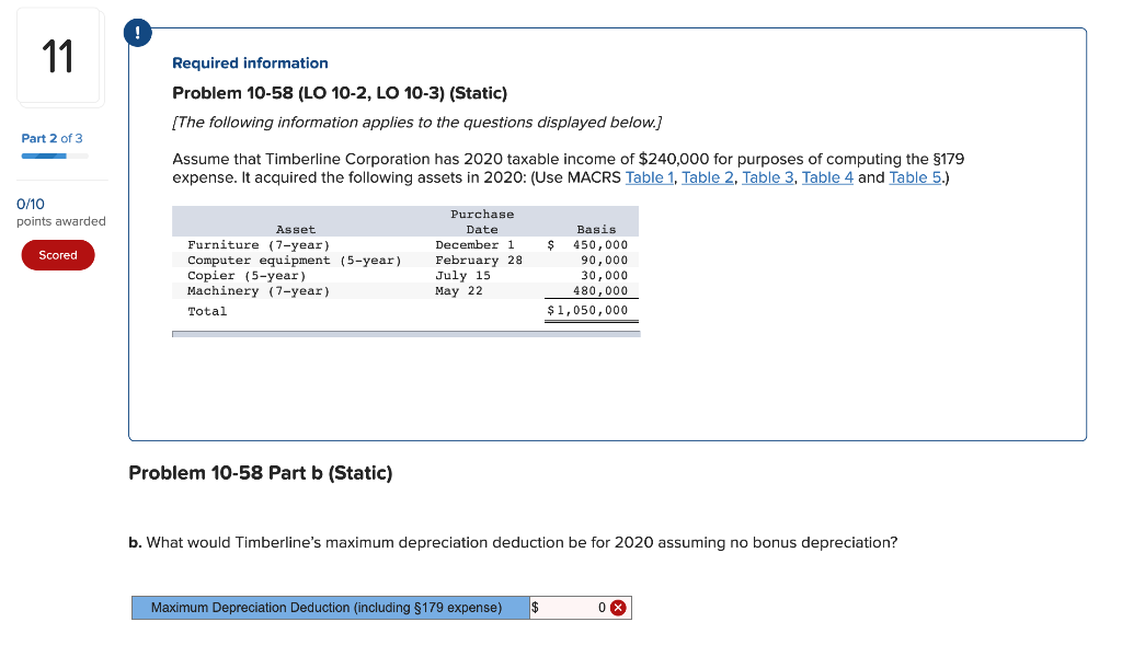 following information applies to the questions displayed below.) Part 1 of 3