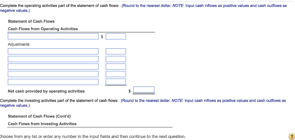 popup window, prepare a statement of cash flows. . 