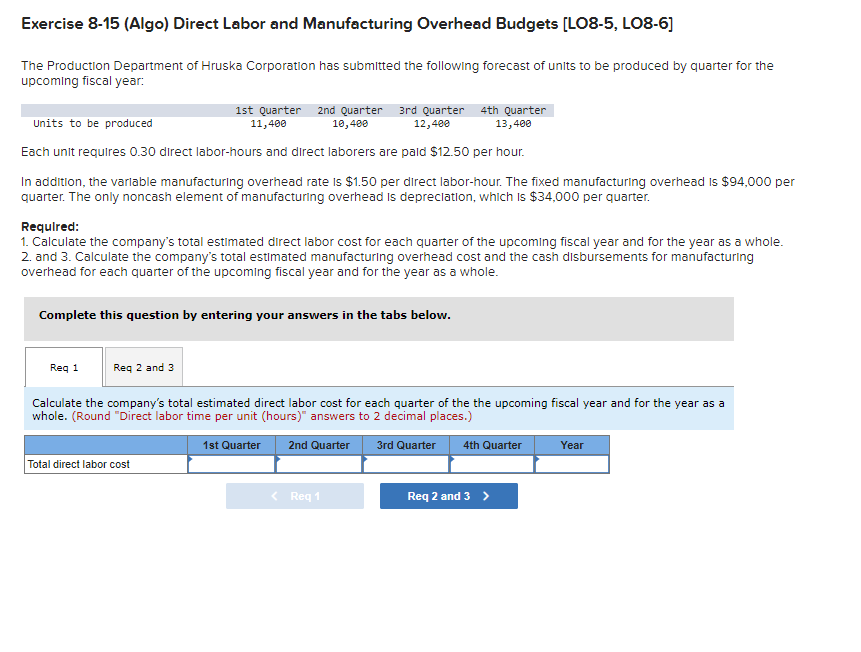 please answer. I will give a good rate Exercise 8-15 (Algo) Direct