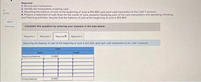 the Cash T-account, and prepare the statement of cash flows (L04-7) Peter